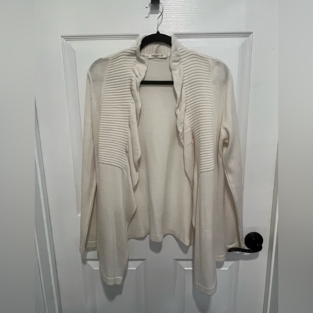 Arden B  ivory cream open cardigan